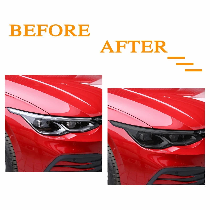 VW Golf 8 MK8+ TPU Blackened Headlight Taillight Protective Film Headlight