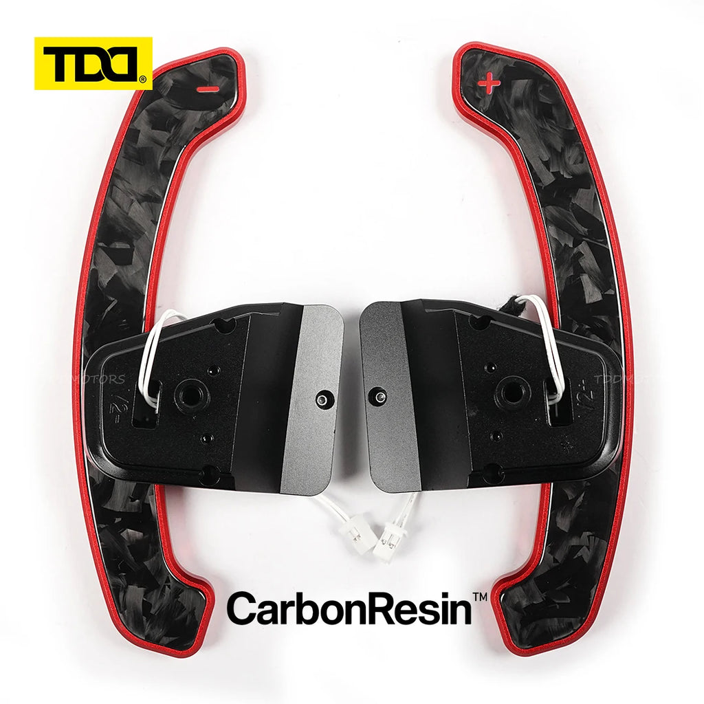 TDD Glossy Carbon Fiber Magnetic Paddle Shifter For Volkswagen Golf 8 MK8 GTI Golf R Polo Aluminum Alloy Back Cover