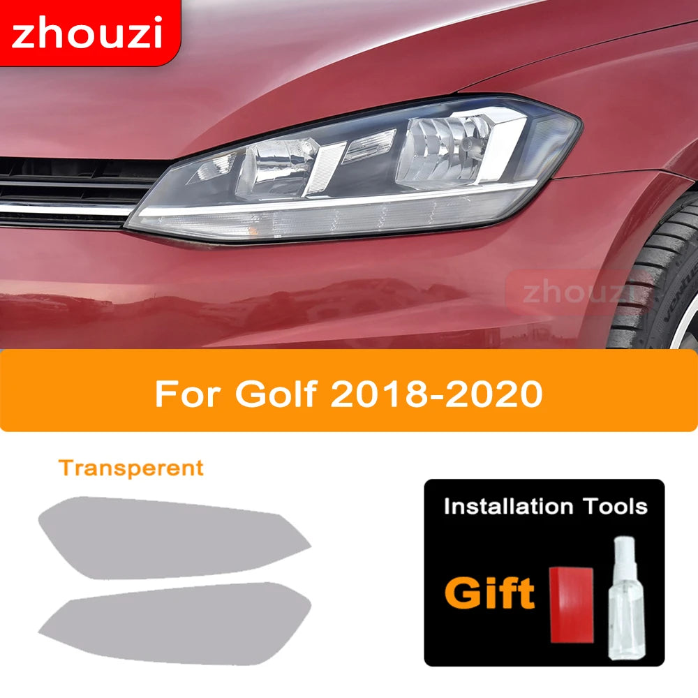 For Volkswagen VW Golf 7 7.5 8 MK7 MK8 MK7.5 2014-ON Car Headlight Tint Black Protective Film Taillight Transparent TPU Sticker