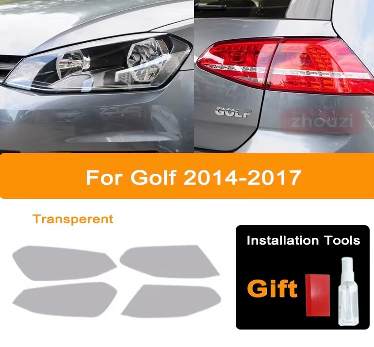 VW Golf MK 2014-up Car Headlight Tint Black Protective Film Taillight.