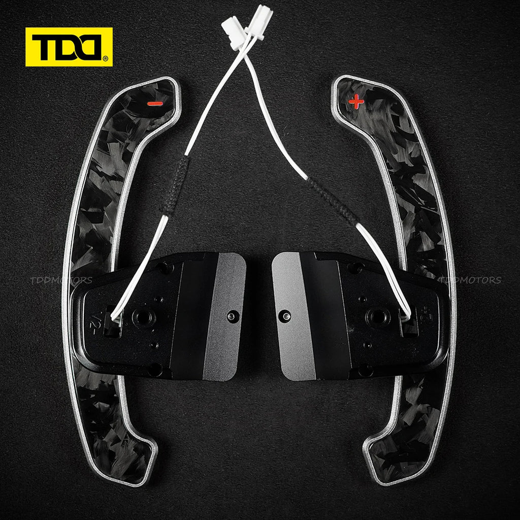 TDD Glossy Carbon Fiber Magnetic Paddle Shifter For Volkswagen Golf 8 MK8 GTI Golf R Polo Aluminum Alloy Back Cover