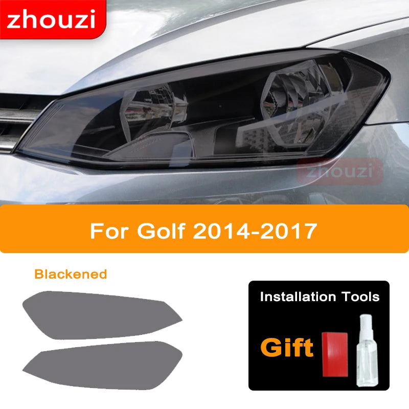 For Volkswagen VW Golf 7 7.5 8 MK7 MK8 MK7.5 2014-ON Car Headlight Tint Black Protective Film Taillight Transparent TPU Sticker