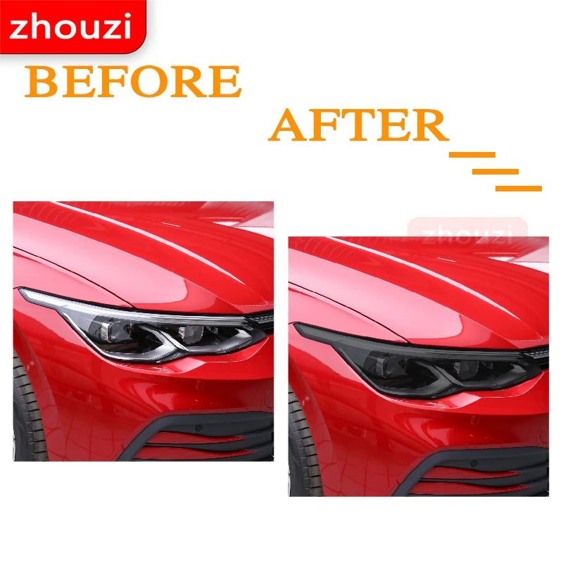 For Volkswagen VW Golf 7 7.5 8 MK7 MK8 MK7.5 2014-ON Car Headlight Tint Black Protective Film Taillight Transparent TPU Sticker