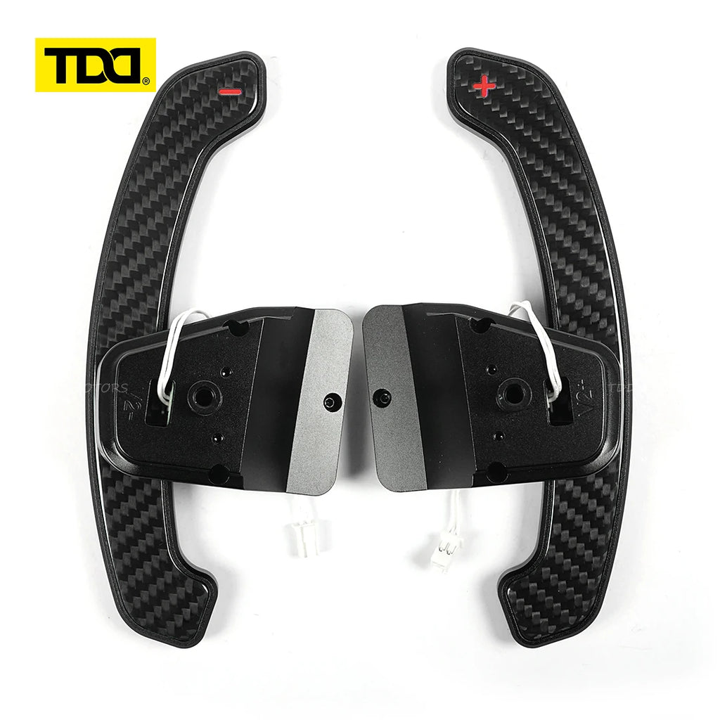 TDD Glossy Carbon Fiber Magnetic Paddle Shifter For Volkswagen Golf 8 MK8 GTI Golf R Polo Aluminum Alloy Back Cover
