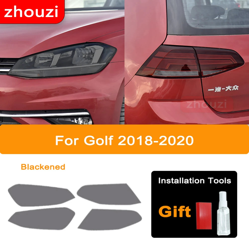 For Volkswagen VW Golf 7 7.5 8 MK7 MK8 MK7.5 2014-ON Car Headlight Tint Black Protective Film Taillight Transparent TPU Sticker