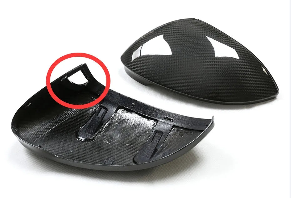 2020+ For VW MK8+ For Volkswagen Golf 8+ GTI Golf R Lamando ID.3 Carbon Fiber Side Mirror Caps Replacement Style With Lane Assit