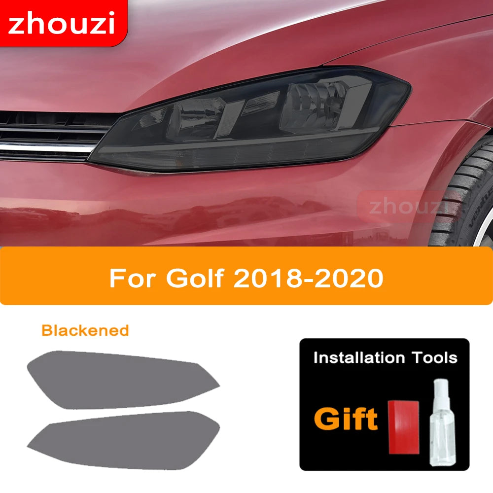 For Volkswagen VW Golf 7 7.5 8 MK7 MK8 MK7.5 2014-ON Car Headlight Tint Black Protective Film Taillight Transparent TPU Sticker