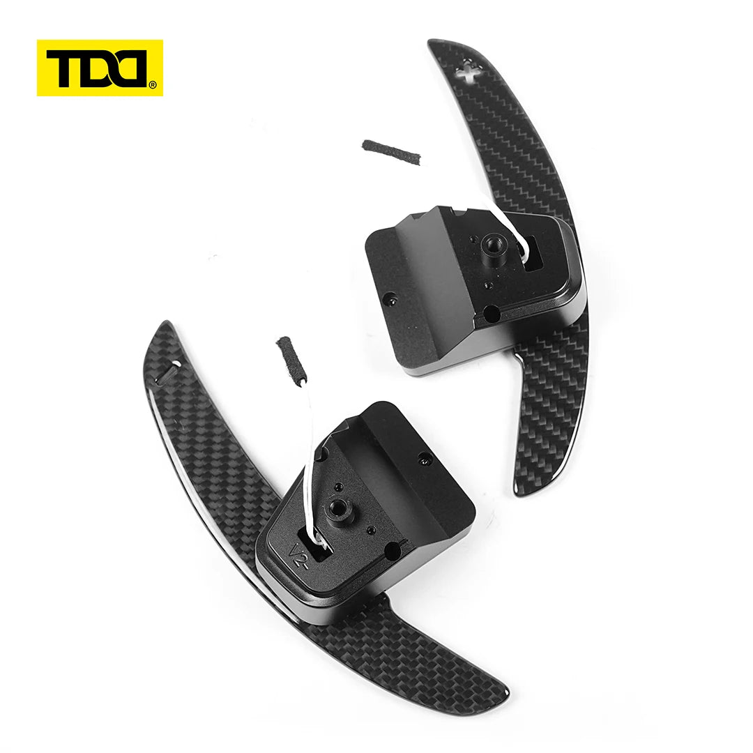 TDD Glossy / Matte Carbon Fiber Magnetic Paddle Shifter for Volkswagen Golf 8 MK8 GTI Golf R Polo Steering Wheel Shift Paddle