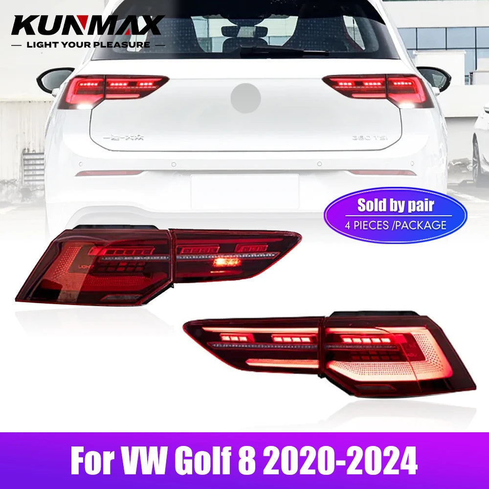 LED Taillights for Volkswagen VW Golf 8 MK8 2020-2025 Car Tail Light Assembly Reverse Fog Brake Flowing Water Flicker Rear Lamps