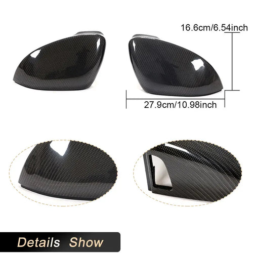 Car Rearview Mirror Cover  for VW Golf 8 MK8 R GTI R-Line 2021 Carbon Fiber Racing Mirror Caps Shell With Side Assit Body Kits