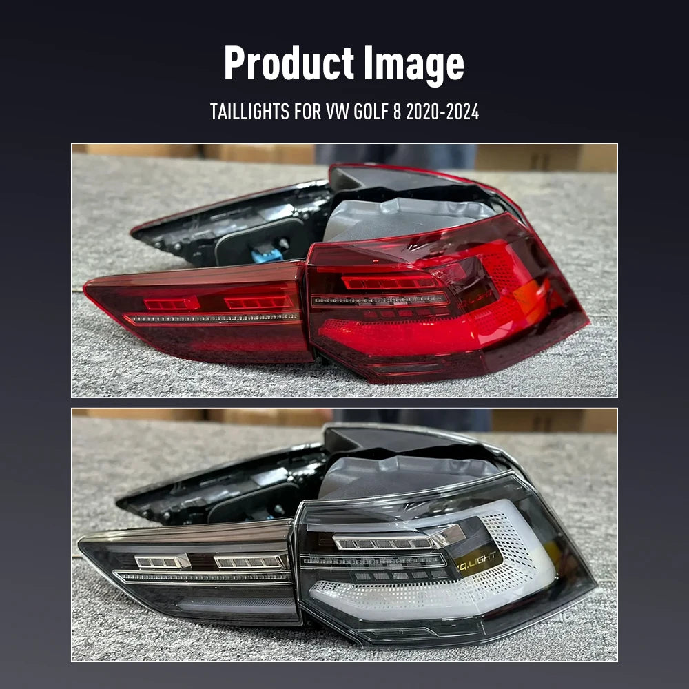 LED Taillights for Volkswagen VW Golf 8 MK8 2020-2025 Car Tail Light Assembly Reverse Fog Brake Flowing Water Flicker Rear Lamps