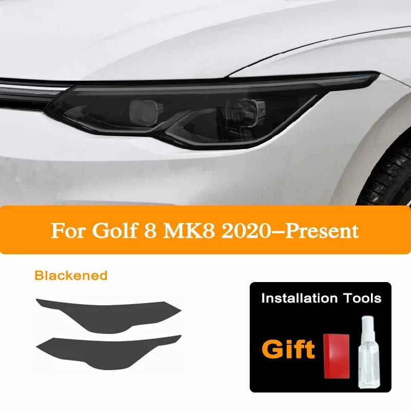 VW Golf 8 MK8+ TPU Blackened Headlight Taillight Protective Film Headlight