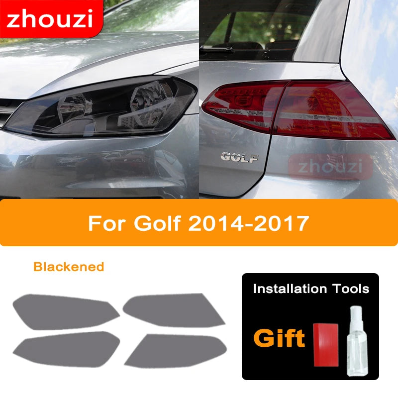 For Volkswagen VW Golf 7 7.5 8 MK7 MK8 MK7.5 2014-ON Car Headlight Tint Black Protective Film Taillight Transparent TPU Sticker